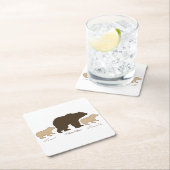 Custom Mama Bear With 2 Kid Names Mothers Day Gift スクエアペーパーコースター (インサイチュ)