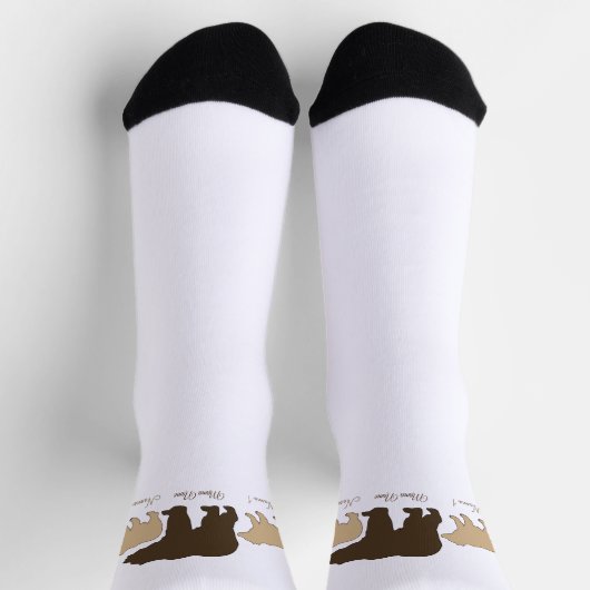 Custom Mama Bear With 2 Kid Names Mothers Day Gift ソックス (上部)