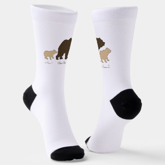 Custom Mama Bear With 2 Kid Names Mothers Day Gift ソックス (傾斜あり)