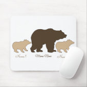 Custom Mama Bear With 2 Kid Names Mothers Day Gift マウスパッド (マウス)