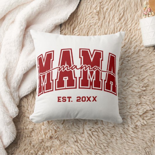 Custom Mama Est. Year Personalized Mom Established クッション (ブランケット)