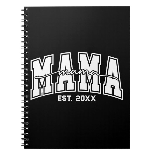 Custom Mama Est. Year Personalized Mom Established ノートブック (正面)