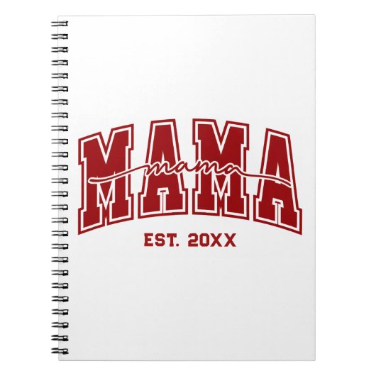 Custom Mama Est. Year Personalized Mom Established ノートブック (正面)