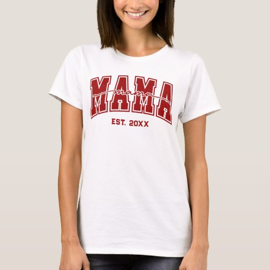 Custom Mama Est. Year Personalized Mom Established Tシャツ (正面)