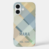 Custom Mama Established Year Pastel Check Plaid Case-Mate iPhoneケース (裏面)