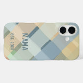 Custom Mama Established Year Pastel Check Plaid Case-Mate iPhoneケース (裏面 (横))