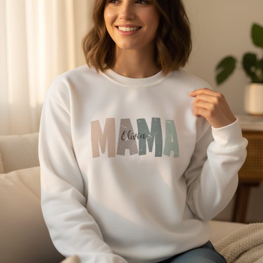 Custom Mama Sweatshirt with Baby Name | Personaliz スウェットシャツ