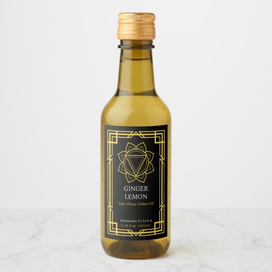 Custom Manipura Solar Plexus Chakra Essential Oil  ワインラベル (正面)