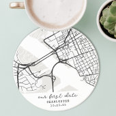 Custom Map "Where We Met" First Date Personalized コースター