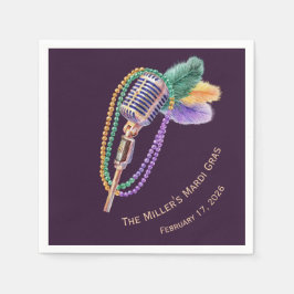 Custom Mardi Gras Jazz Napkins スタンダードカクテルナプキン