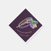 Custom Mardi Gras Jazz Napkins スタンダードカクテルナプキン (角)