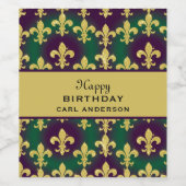 Custom Mardi Gras Party ワインラベル (シングルラベル)