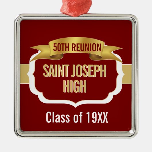 Custom Maroon 50th Class Reunion  メタルオーナメント (正面)