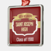 Custom Maroon 50th Class Reunion  メタルオーナメント (左)
