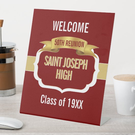 Custom Maroon 50th Class Reunion  台座サイン (インサイチュ)