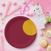 Custom Maroon & Gold Party Paper Plate ペーパープレート (パーティー)