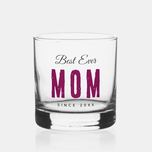 Custom Massage Best Ever Mom – Personalized Gift ウイスキーグラス (正面)