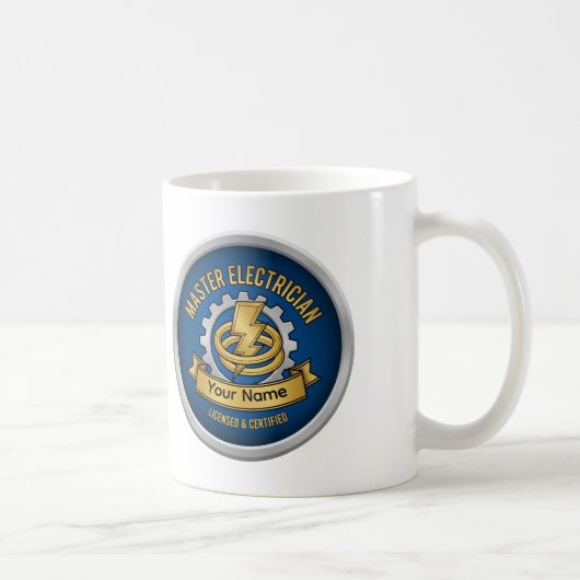 Custom Master Electrician Professional Badge Mug  コーヒーマグカップ (右)