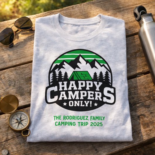 Custom Matching Happy Campers T-Shirt Tシャツ