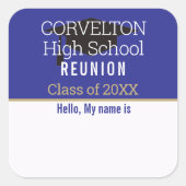 Custom Matte Class Reunion Name tag Sticker スクエアシール (正面)