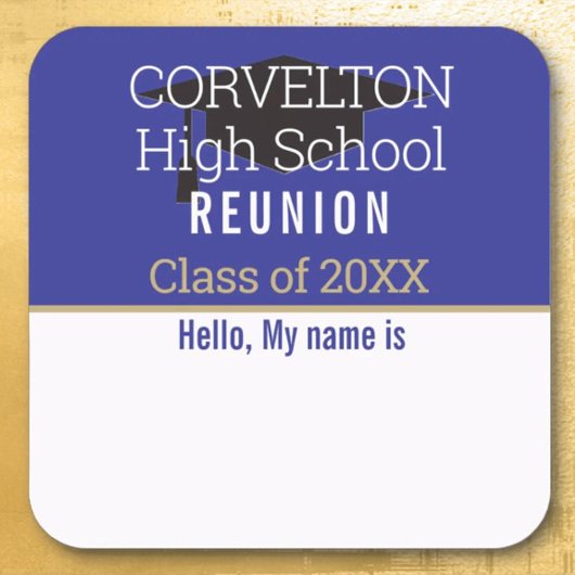 Custom Matte Class Reunion Name tag Sticker スクエアシール
