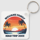 Custom Maui Trip Cool Sunrise Palm Trees キーホルダー (裏面)