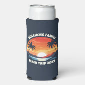 Custom Maui Trip Cool Sunrise Palm Trees スリム缶クーラー (Seltzer正面)
