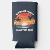 Custom Maui Trip Cool Sunrise Palm Trees スリム缶クーラー (裏面)
