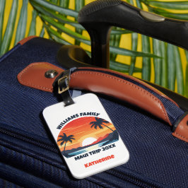 Custom Maui Trip Cool Sunrise Palm Trees ラゲッジタグ
