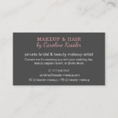 Custom Mauve Taupe Blush Pink Makeup Artist 名刺 (裏面)