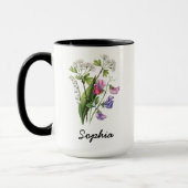 Custom May Birth Flower - Personalized Name マグカップ (左)