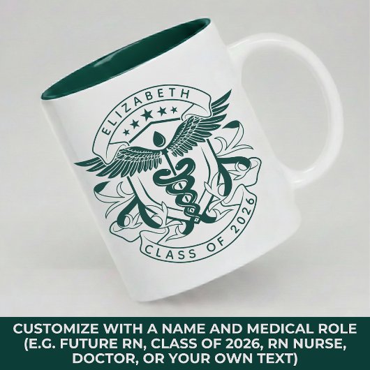 Custom MD Class of 2026 Mug Gift for Nurse Doctor ツートーンマグカップ