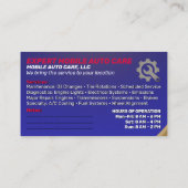 Custom mechanic service | Vehicle Car AC repair 名刺 (裏面)