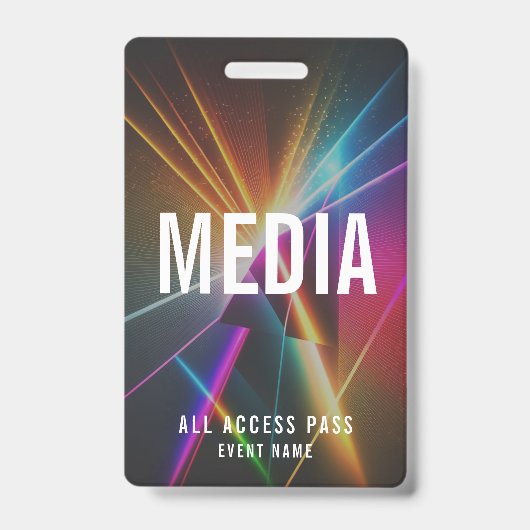 Custom Media Event Staff All Access Pass QR Code バッジ (正面)