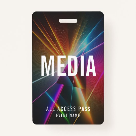 Custom Media Event Staff All Access Pass QR Code バッジ (正面)