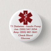 Custom Medical Alert Button Red 缶バッジ (正面)
