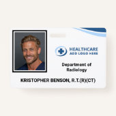 Custom Medical Hospital Employee Photo ID Badge バッジ (正面)