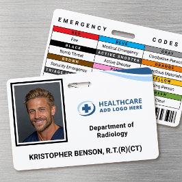 Custom Medical Hospital Employee Photo ID Badge バッジ