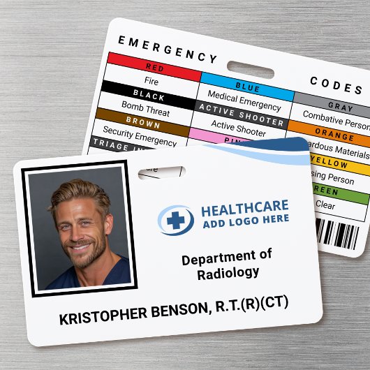 Custom Medical Hospital Employee Photo ID Badge バッジ