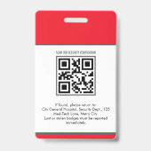 Custom Medical ID Badge | Registered Nurse RN RED バッジ (裏面)