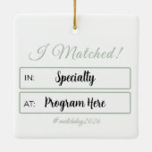 Custom Medical Residency Match Day Keepsake セラミックオーナメント (裏面)