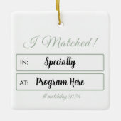 Custom Medical Residency Match Day Keepsake セラミックオーナメント (正面)