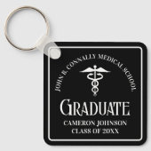 Custom Medical School Black Graduation Keepsake キーホルダー (正面)