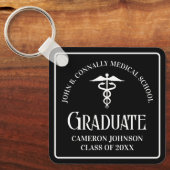 Custom Medical School Black Graduation Keepsake キーホルダー (正面)
