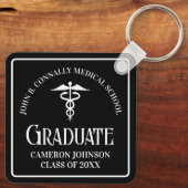 Custom Medical School Black Graduation Keepsake キーホルダー (裏面)