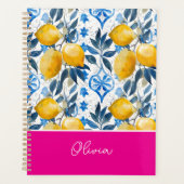 Custom Mediterranean Lemon Pattern Planner プランナー手帳 (正面)
