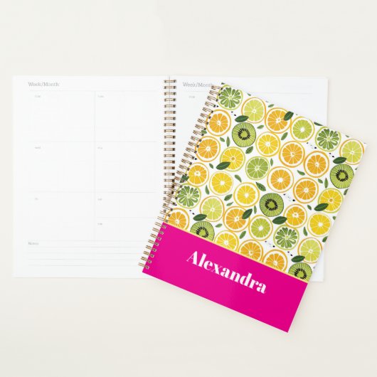 Custom Mediterranean Lemon Pattern Planner プランナー手帳 (ディスプレー)