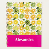 Custom Mediterranean Lemon Pattern Planner プランナー手帳 (正面)