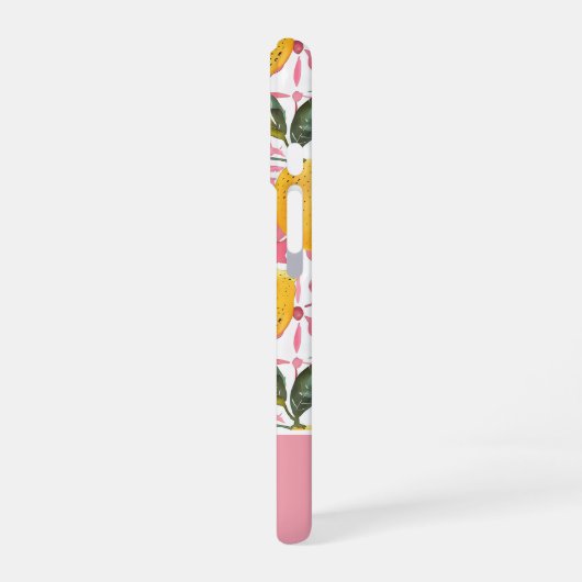 Custom Mediterranean Style Lemon Pattern iPhone 16ケース (左側面)