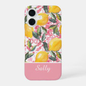 Custom Mediterranean Style Lemon Pattern iPhone 16ケース (裏面)
